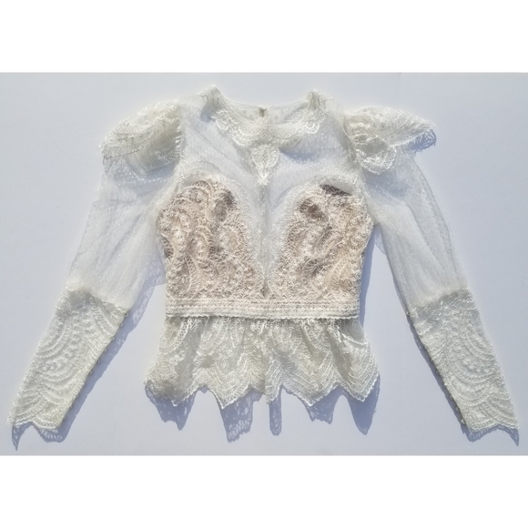 Watters Mai Lace Long Sleeve Wedding Dress Topper - Picture 5 of 16